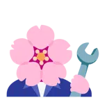 martello e chiave inglese + fiore di ciliegio