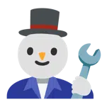martello e chiave inglese + pupazzo di neve senza neve