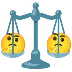 düşünen yüz + terazi