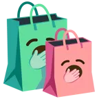 cara de bostezo + bolsas de compras