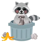 Waschbär + Statue