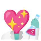 provetta + cuore che luccica