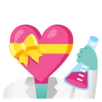 provetta + cuore con fiocco