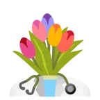 stetoscopio + mazzo di fiori