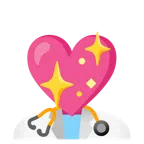 stetoscopio + cuore che luccica