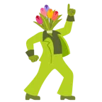 palla da discoteca + mazzo di fiori