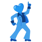 palla da discoteca + cuore blu