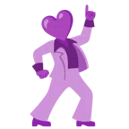 palla da discoteca + cuore viola