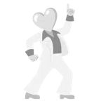 palla da discoteca + cuore bianco