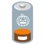 batteria scarica + zucca di Halloween