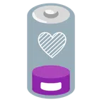 batteria scarica + cuore viola