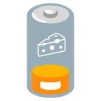batteria scarica + fetta di formaggio