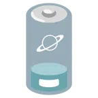 batteria scarica + pianeta con satellite
