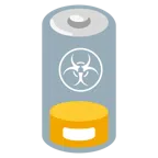 batteria scarica + simbolo del rischio biologico