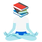 Lotusblüte + Bücherstapel