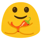 personas abrazándose + chile picante