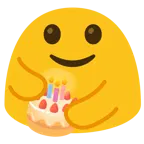 personas abrazándose + tarta de cumpleaños