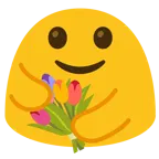 personas abrazándose + ramo de flores