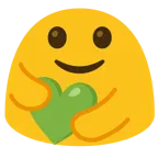 personas abrazándose + corazón verde