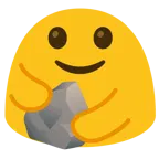 personas abrazándose + piedra