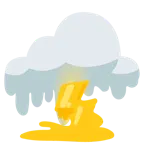 cara derritiéndose + nube con rayo