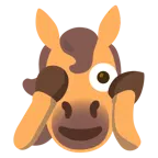 face with peeking eye + horse