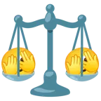 face with peeking eye + balance scale