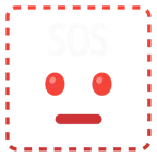 dotted line face + SOS button