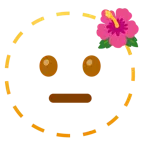 dotted line face + hibiscus