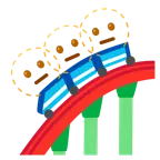 dotted line face + roller coaster
