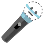 dotted line face + microphone