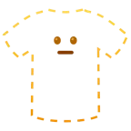 dotted line face + t-shirt
