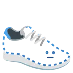 dotted line face + running shoe