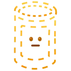 dotted line face + canned food