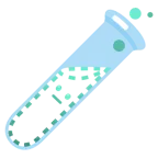 dotted line face + test tube