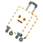 dotted line face + luggage