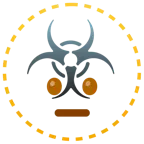dotted line face + biohazard