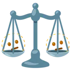 dotted line face + balance scale