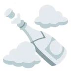 Wolke + Flasche mit knallendem Korken