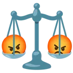 bilancia a doppio piatto + faccina accigliata