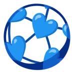 pallone da calcio + cuore blu