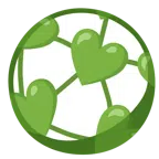 pallone da calcio + cuore verde