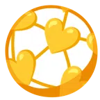 pallone da calcio + cuore giallo