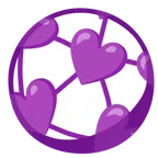 pallone da calcio + cuore viola