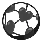 pallone da calcio + cuore nero
