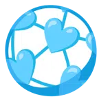 pallone da calcio + cuore azzurro