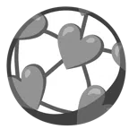 pallone da calcio + cuore grigio