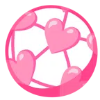 pallone da calcio + cuore rosa