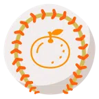 palla da baseball + mandarino