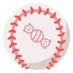 palla da baseball + caramella
